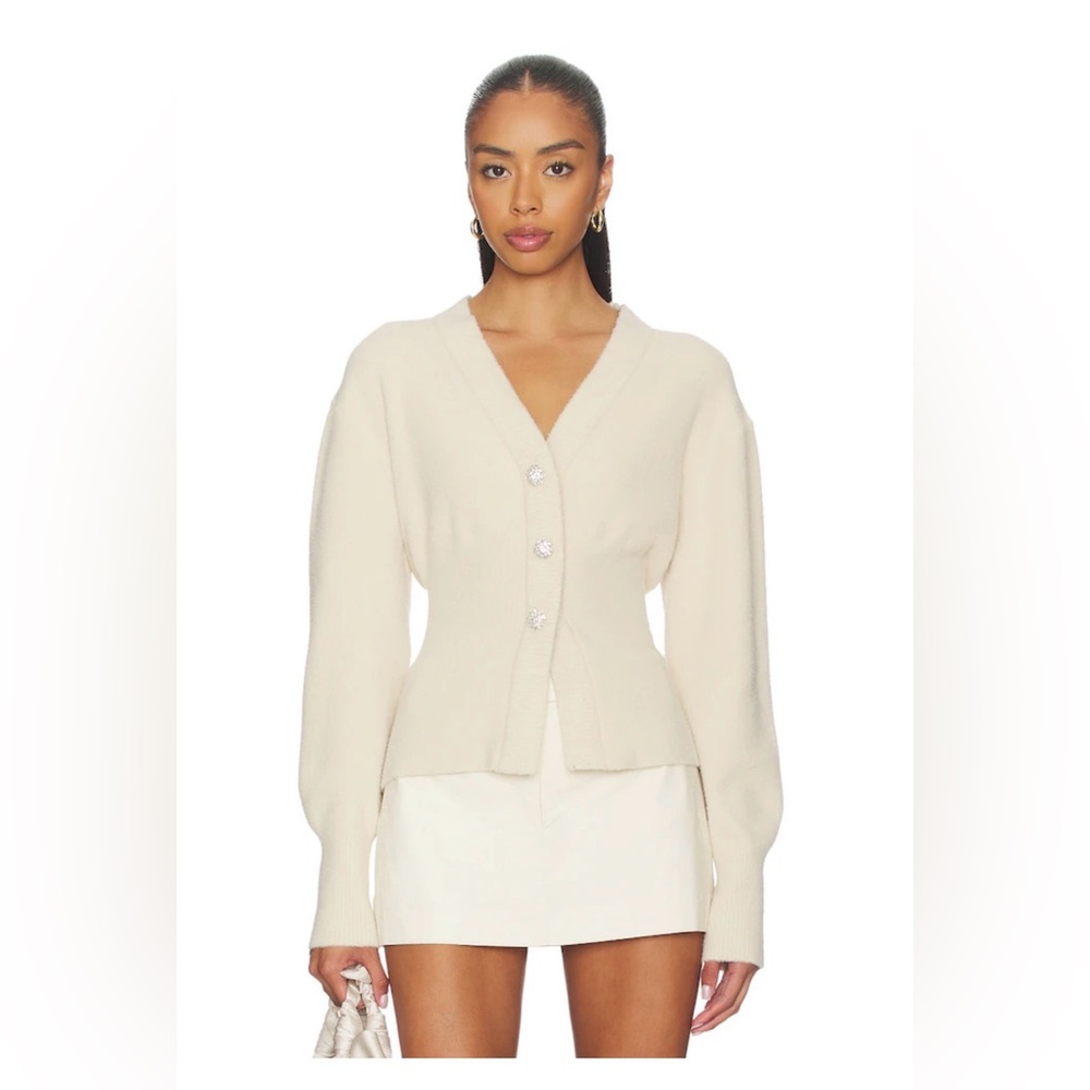 Revolve Majorelle Alden Cardigan sweater oatmeal beige top XS